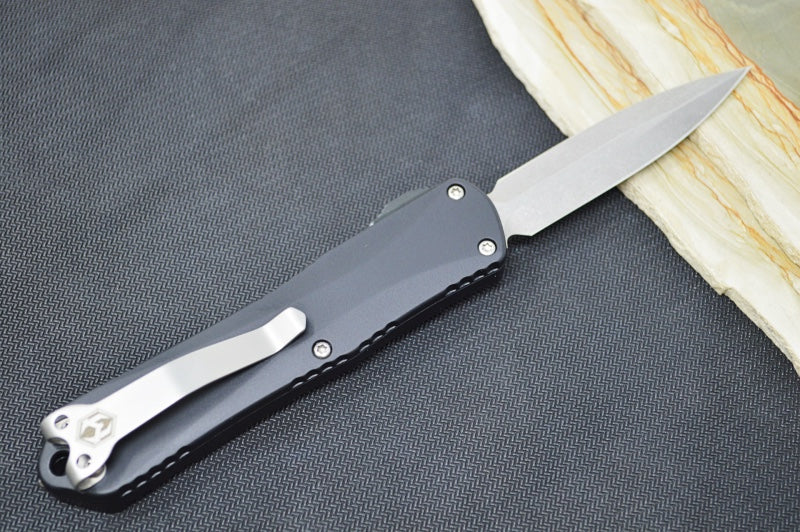 Heretic Knives Manticore E OTF - Stonewash Dagger Blade / Black Handle H028-2A