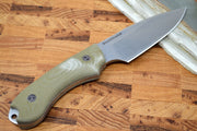 Bradford Knives Guardian 4 - 3D OD Green Micarta Handle / M390 Blade / False Edge Grind / Stonewash Finish 4FE-102 - Northwest Knives