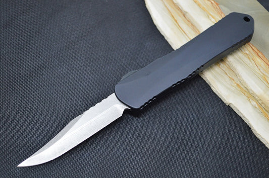 Heretic Knives Manticore E OTF - Stonewash Bowie Blade / Black Handle H026B-2A