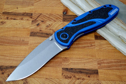 Kershaw Blur Assisted Knife | Stonewash Blade | Blue Handle Knives