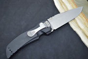 Hogue Knives EX A01 Auto - Matte Black Aluminum Handle / 154CM Steel / 4" Drop Point Blade in Tumbled Finish 34116 - Northwest Knives