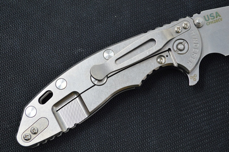 Rick Hinderer Knives Skinny XM-18 - 3.5" Harpoon Spanto Blade / Stonewash Finish / Black G-10 Handle