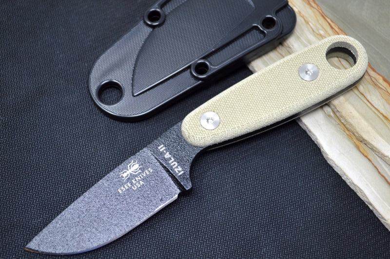 Esee Knives Izula II - Canvas Micarta Handle / 1095 Steel / Black Textured Powdered Blade IZULA-II-B