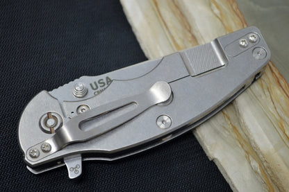 Rick Hinderer Knives Jurassic - Tri-Way Pivot - Stonewash Finish / Spearpoint Blade / Black G-10 Handle