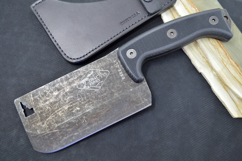 Esee Knives Expat Cleaver - Black Textured G-10 Handle / 1095 Steel / Stonewashed Black Oxide Finished Blade ESEE-CL1