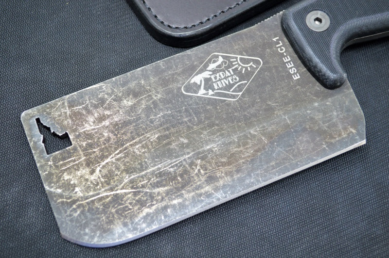 Esee Knives Expat Cleaver - Black Textured G-10 Handle / 1095 Steel / Stonewashed Black Oxide Finished Blade ESEE-CL1