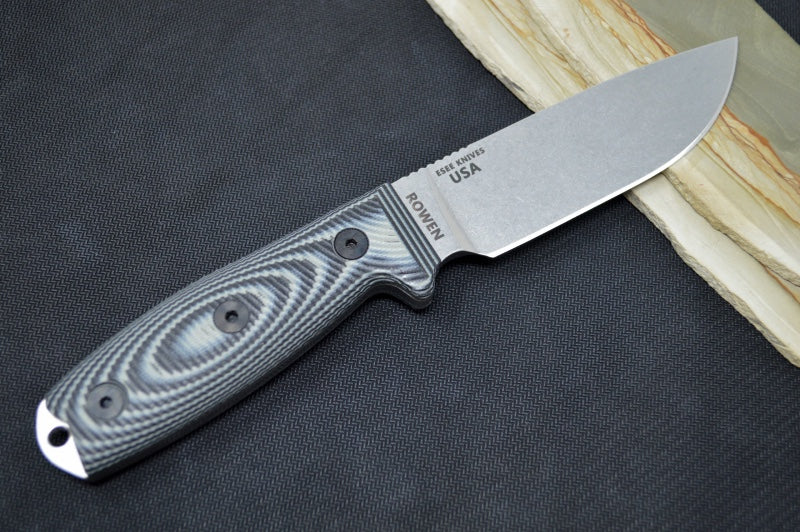 Esee Knives Model 4 - 3D Gray & Black G-10 Handle / CPM-S35VN Steel / Stonewashed Finish 4P35V-002