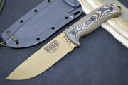 Esee Knives Model 5 - 3D Coyote Tan & Black G10 Handle / 1095 Steel / Dark Earth Textured Powdered Blade 5PDE-005 - Northwest Knives