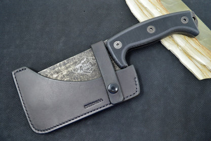 Esee Knives Expat Cleaver - Black Textured G-10 Handle / 1095 Steel / Stonewashed Black Oxide Finished Blade ESEE-CL1