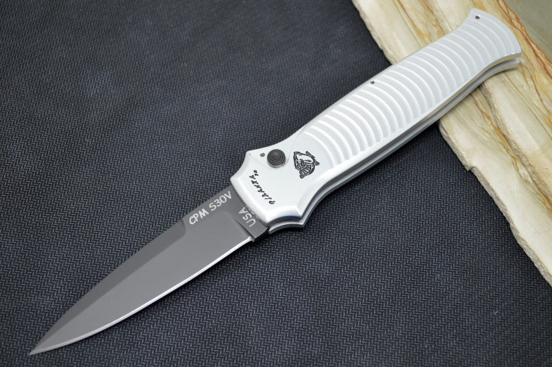 Piranha Knives "Bodyguard" - Black CPM-S30V Blade / Silver Aluminum Handle - Northwest Knives