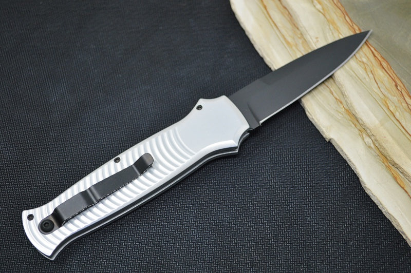 Piranha Knives "Bodyguard" - Black CPM-S30V Blade / Silver Aluminum Handle