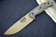 Esee Knives Model 5 - 3D Coyote Tan & Black G10 Handle / 1095 Steel / Dark Earth Textured Powdered Blade 5PDE-005 - Northwest Knives