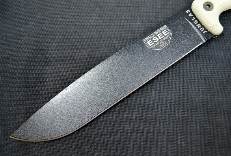 Esee Knives Junglas - Canvas Micarta Handle Scales / 1095 Steel / Black Textured Powder Coating Finish JUNGLAS-E - Northwest Knives