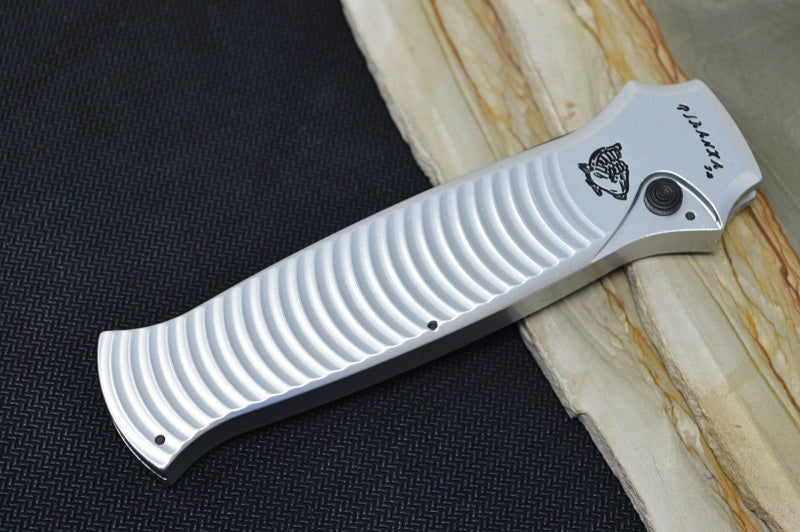 Piranha Knives "Bodyguard" - Black CPM-S30V Blade / Silver Aluminum Handle - Northwest Knives