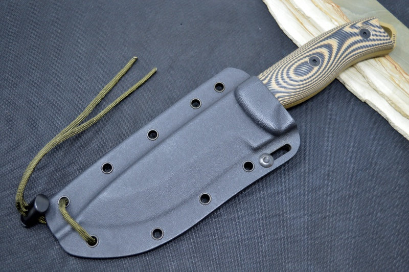 Esee Knives Model 5 - 3D Coyote Tan & Black G10 Handle / 1095 Steel / Dark Earth Textured Powdered Blade 5PDE-005