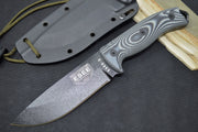 Esee Knives Model 5 - 3D Black & Gray G10 Handle / 1095 Steel / Black Textured Powdered Blade 5PB-002 - Northwest Knives