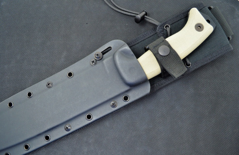 Esee Knives Junglas - Canvas Micarta Handle Scales / 1095 Steel / Black Textured Powder Coating Finish JUNGLAS-E