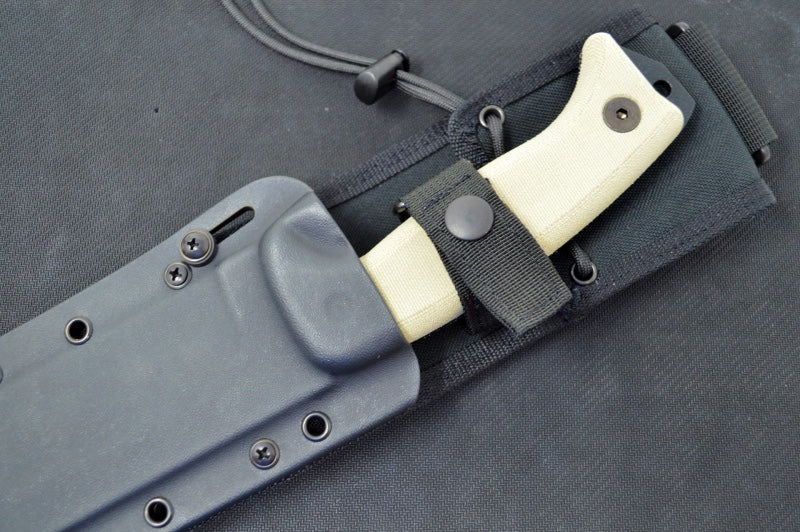 Esee Knives Junglas - Canvas Micarta Handle Scales / 1095 Steel / Black Textured Powder Coating Finish JUNGLAS-E