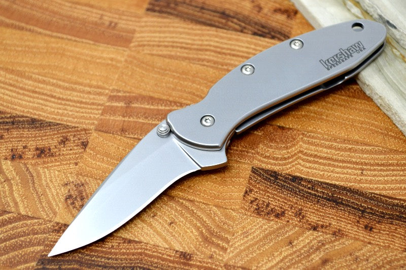 Kershaw 1600 Chive Flipper - Satin Blade / Stainless Steel Handle