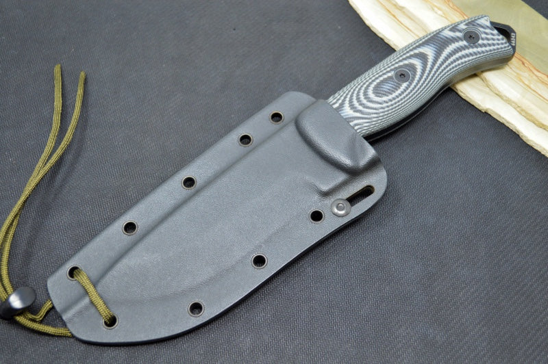 Esee Knives Model 5 - 3D Black & Gray G10 Handle / 1095 Steel / Black Textured Powdered Blade 5PB-002