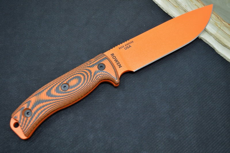 Esee Knives Model 6 - Black & Orange G10 Handle / 1095 Steel / Orange Textured Powdered Blade 6POR-006