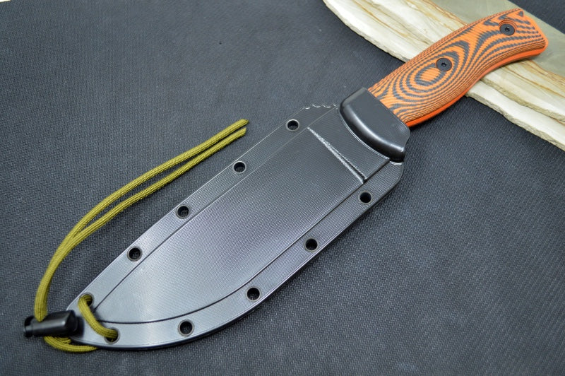 Esee Knives Model 6 - Black & Orange G10 Handle / 1095 Steel / Orange Textured Powdered Blade 6POR-006