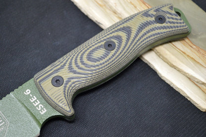 Esee Knives Model 6 - OD Green & Black G10 Handle / 1095 Steel / OD Green Textured Powdered Blade 6POD-003