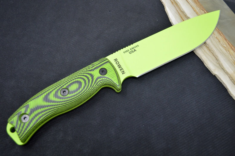 Esee Knives Model 6 - Venom Green & Black G10 Handle / 1095 Steel / Neon Green Textured Powdered Blade 6PVG-007