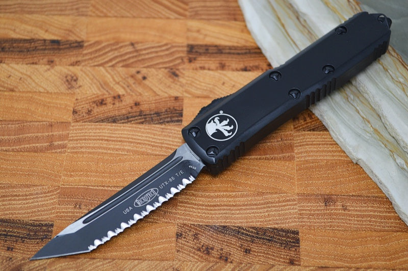 Microtech UTX Knife | Black Textured Milled Aluminum Handle | Northwest Knives
