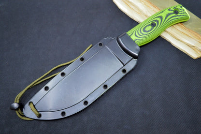 Esee Knives Model 6 - Venom Green & Black G10 Handle / 1095 Steel / Neon Green Textured Powdered Blade 6PVG-007