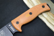 Esee Knives Model 6 - Natural Canvas Micarta Handle / 1095 Steel / Black Textured Powdered Blade 6PB-011 - Northwest Knives