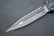 Microtech Dirac Tactical OTF - Full Serrated Double Edge / Black Blade / Black Handle 225-3T - Northwest Knives