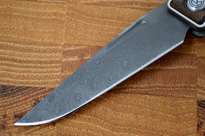 Chris Reeve Knives Mnandi Gentleman's Knife - Macassar Wood Inlay w/ Chad Nichols Raindrop Damascus (A2)