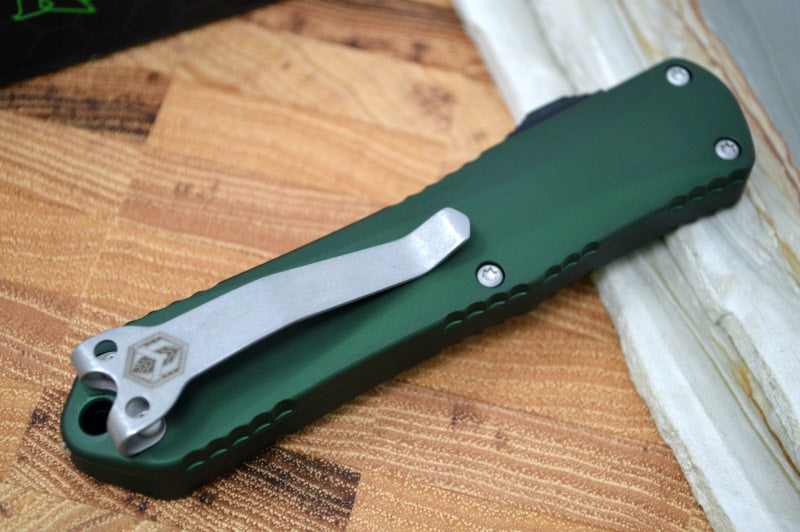 Heretic Knives Manticore E OTF - Battleworn Tanto Blade / OD Green Handle - Northwest Knives