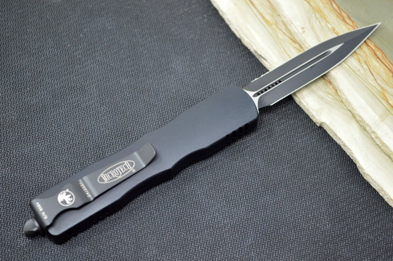Microtech Dirac Tactical OTF - Full Serrated Double Edge / Black Blade / Black Handle 225-3T - Northwest Knives