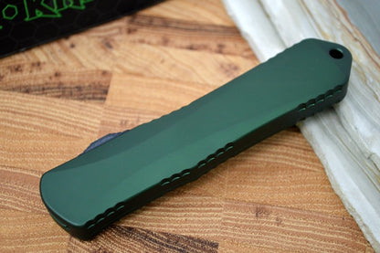 Heretic Knives Manticore E OTF - Battleworn Recurve Blade / OD Green Handle