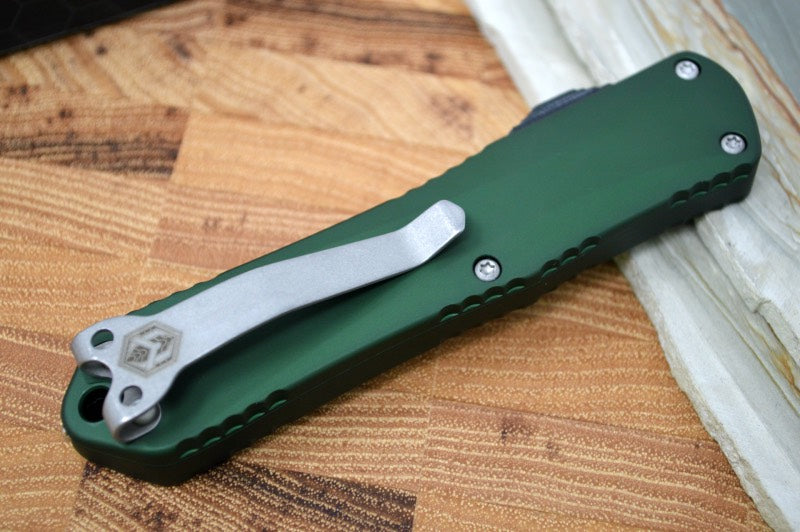 Heretic Knives Manticore E OTF - Battleworn Recurve Blade / OD Green Handle