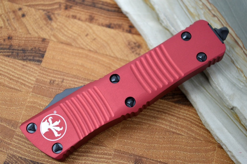 Microtech Troodon OTF - Full Serrated Tanto Blade / Black Blade / Red Aluminum Handle- 140-3RD