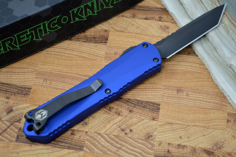 Heretic Knives Manticore E OTF - Black Tanto Blade / Blue Handle - Northwest Knives