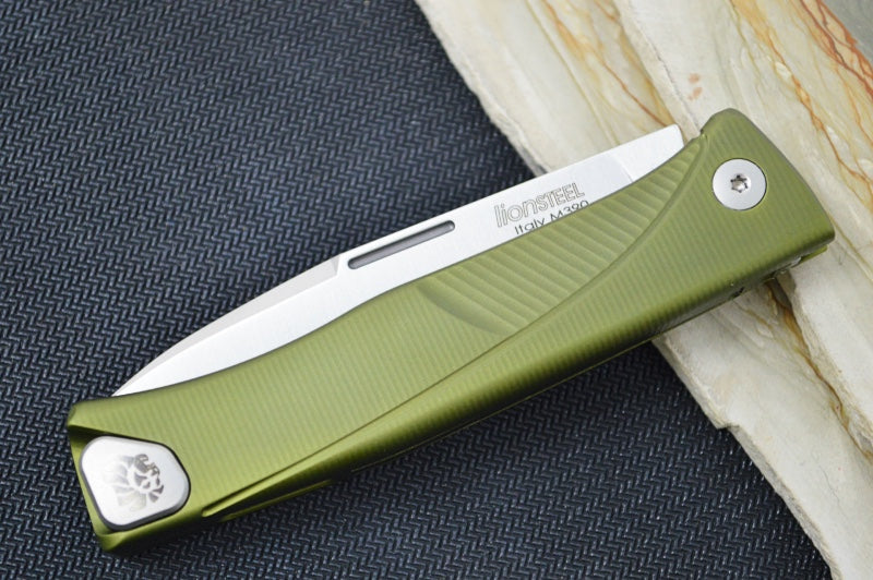 Lionsteel Thrill Slip Joint - OD Green Aluminum Handle / M390 Steel - TLAGS