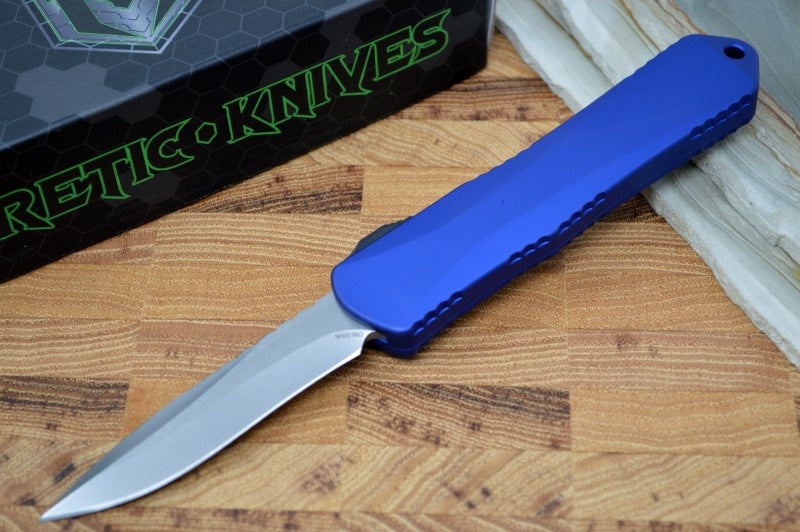 Heretic Knives Manticore E OTF - Stonewash Recurve Blade / Blue Handle