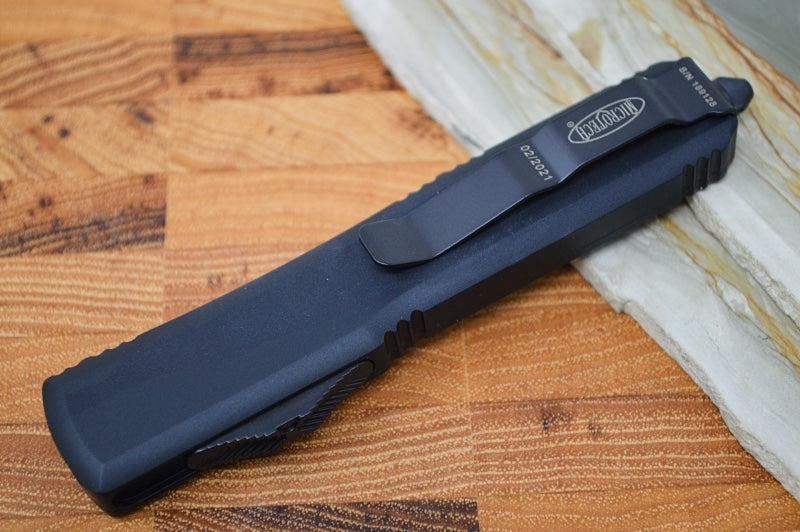 Microtech Ultratech OTF Tactical - Tanto Blade w Full Serrate / Black Blade / Black Handle 123-3T