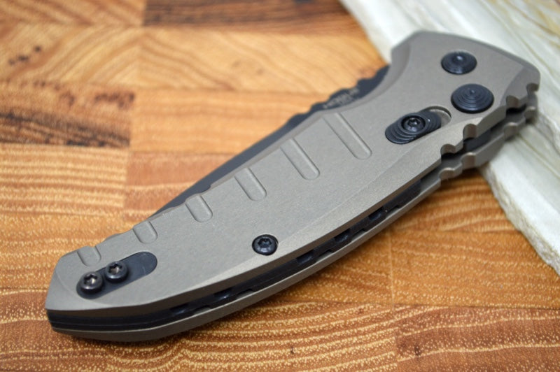 Hogue Knives Microswitch Auto - Flat Dark Earth Aluminum Handle / Black 154CM Blade 24117
