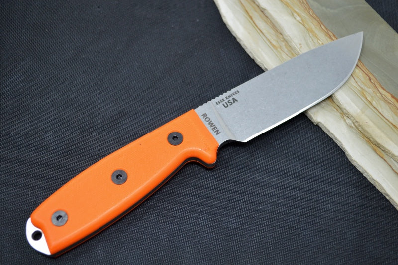 Esee Knives Model 4 - 3D Orange G-10 Handle / CPM-S35VN Steel / Stonewashed Finish 4P35V-OR
