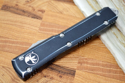 Microtech Ultratech OTF - Double Edge Apocalyptic Finish / Distressed Black Handle - 122-10DBK