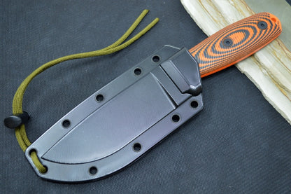 Esee Knives Model 4 - 3D Orange & Black G-10 Handle / 1095 Steel / Orange Textured Powdered Coated Blade 4POR-006