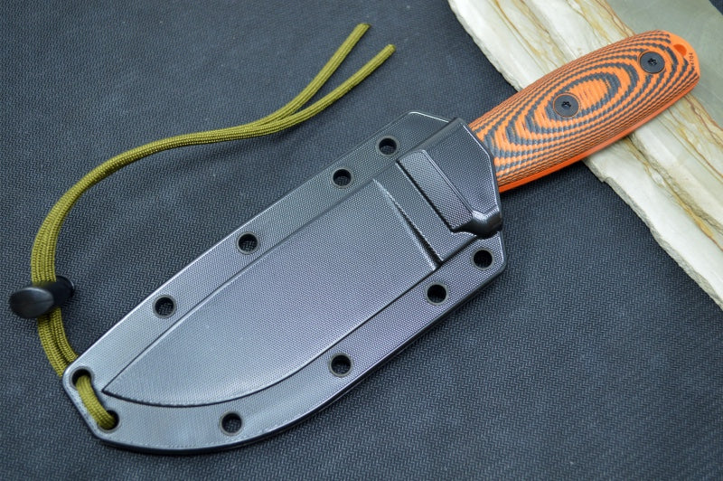 Esee Knives Model 4 - 3D Orange & Black G-10 Handle / 1095 Steel / Orange Textured Powdered Coated Blade 4POR-006