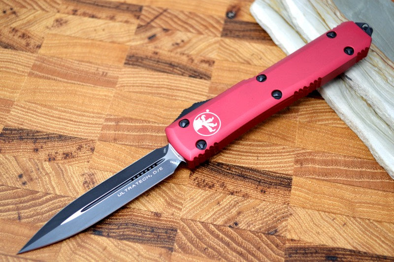 Microtech Ultratech OTF - Black Dagger Blade / Red Handle 122-1RD
