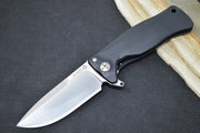 Lionsteel SR-11 Integral Flipper - Black Aluminum Handle / Sleipner Steel / Drop Point Blade SR11A-BS - Northwest Knives