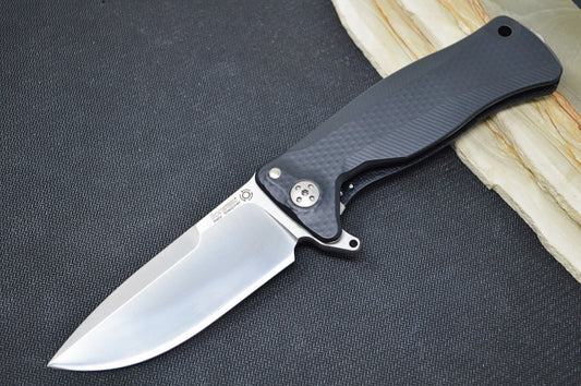 Lionsteel SR-11 Integral Flipper - Black Aluminum Handle / Sleipner Steel / Drop Point Blade SR11A-BS